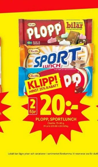 ICA Kvantum Sport Lunch Chokladbar erbjuda