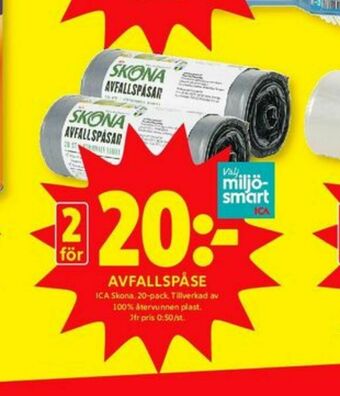 ICA Kvantum Skona Avfallspåsar erbjuda