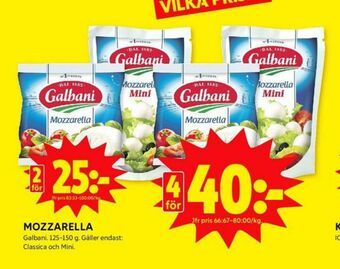 ICA Kvantum Galbani Mozzarella erbjuda