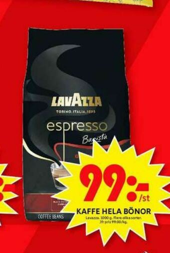 ICA Maxi Espresso Barista Kaffebönor erbjuda