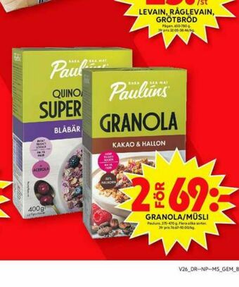 ICA Maxi Paulùns Müsli erbjuda