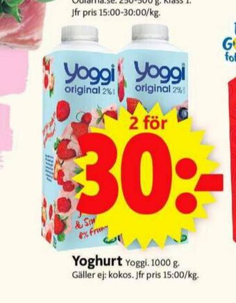 ICA Supermarket Yoggi Yoghurt erbjuda
