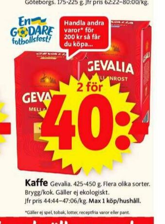ICA Supermarket Gevalia Kaffe malet erbjuda