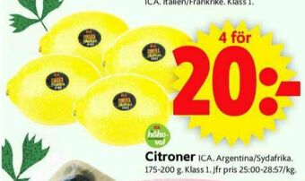 ICA Supermarket ICA Citroner erbjuda