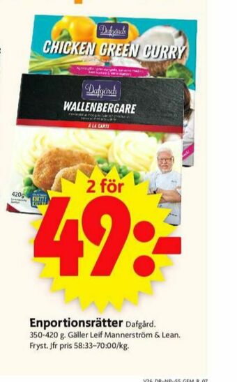 ICA Supermarket Dafgårds Färdigrätter erbjuda