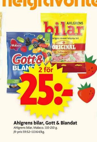 ICA Supermarket Ahlgrens Bilar Godispåsar erbjuda