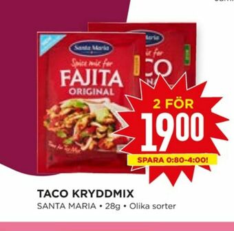 Willys Santa Maria Taco kryddmix erbjuda