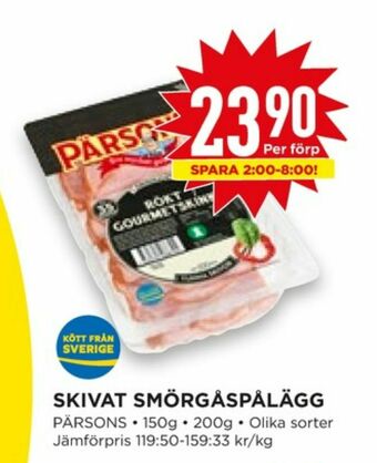 Willys Pärsons Smörgåspålägg erbjuda