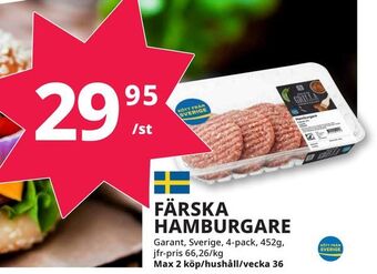 Tempo Färska hamburgare erbjuda