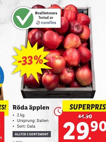 Lidl Röda äpplen erbjuda