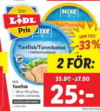 Lidl Nixe Tonfisk erbjuda