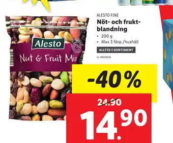 Lidl Alesto Fine Nöt-och frukt blandning erbjuda
