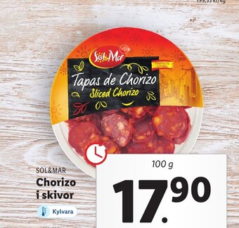 Lidl Sol & Mar Chorizo i skivor erbjuda