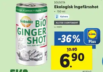 Lidl Solevita Ekologisk ingefärsshot erbjuda