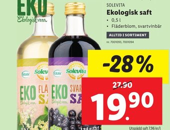 Lidl Solevita Ekologisk saft erbjuda