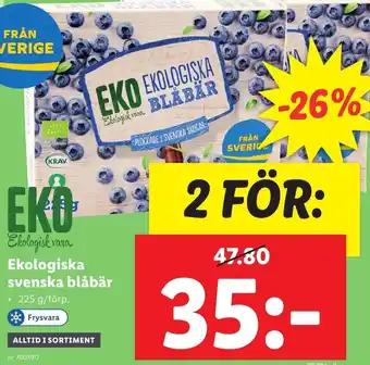 Lidl Ekologiska svenska blåbär erbjuda