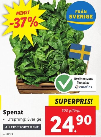 Lidl Spenat erbjuda