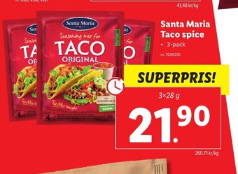 Lidl Santa Maria Taco spice erbjuda