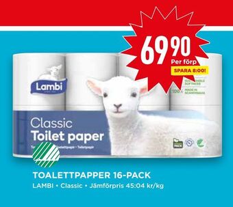 Willys Toalettpapper 16-pack erbjuda