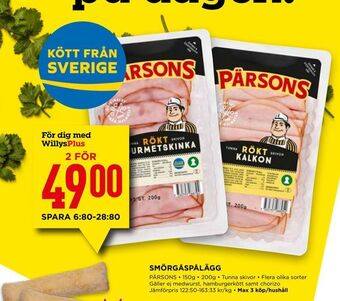 Willys Smörgåspålägg erbjuda