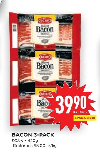 Willys Hemma Bacon 3-pack erbjuda