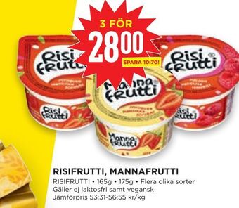 Willys Hemma Risifrutti, mannafrutti erbjuda
