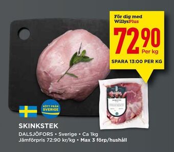 Willys Skinkstek erbjuda