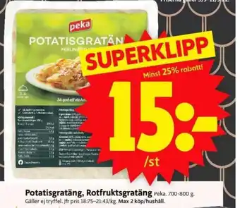 ICA Supermarket Potatisgratäng Rotfrukstgratäng erbjuda