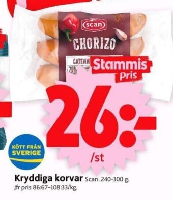 ICA Supermarket Kryddiga Korvar erbjuda