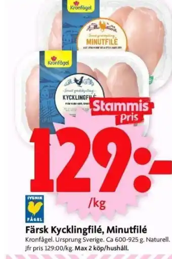 ICA Supermarket Färska Kycklingfilé, Minutfilé erbjuda