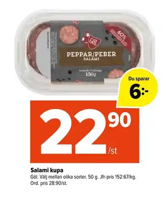 Coop Extra Salami kupa erbjuda