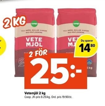 Coop Extra Vetemjöl 2 kg erbjuda
