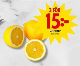 Matöppet Citroner erbjuda