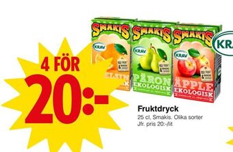 Matöppet Fruktdryck erbjuda