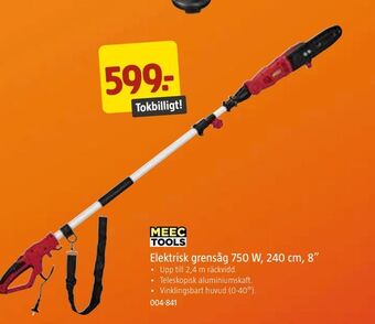 Jula Elektrisk grensåg 750 w, 240 cm, 8" erbjuda