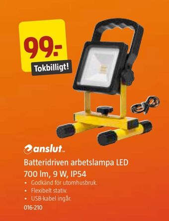 Jula Batteridriven arbetslampa led 700 lm, 9 w, ip54 erbjuda