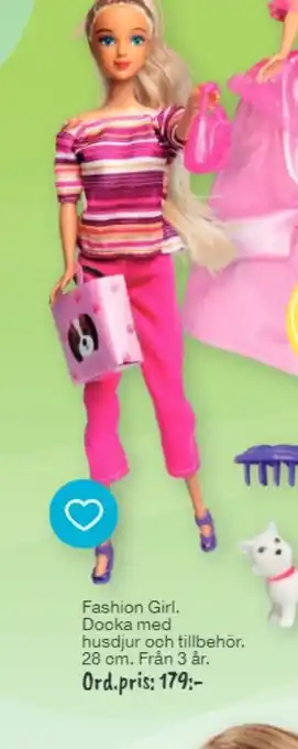 fashion Girl Docka med Husdjur och Tillbehor