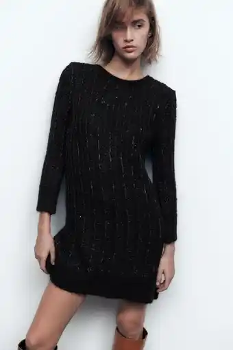 Knit dress with open back