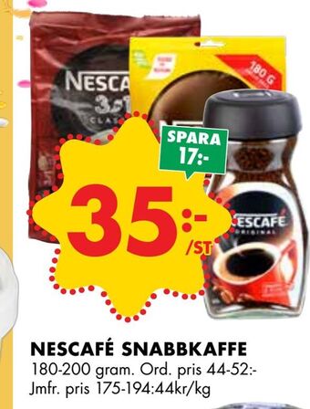 ÖoB Nescafé snabbkaffe erbjuda