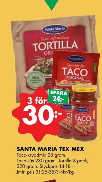 ÖoB Santa maria tex mex erbjuda