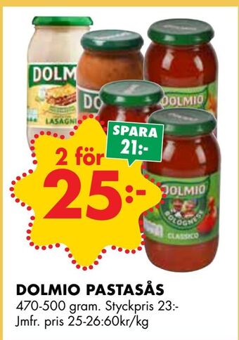 ÖoB Dolmio pastasås erbjuda