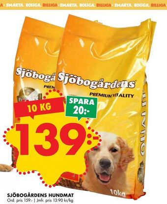 ÖoB Sjöbogårdens hundmat erbjuda