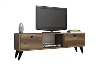 Furniturebox Tv-bänk 138 cm valnöt/svart erbjuda