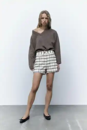 ZARA Check textured bermuda shorts erbjuda