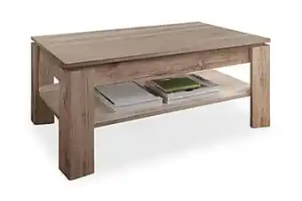 Furniturebox Franta soffbord 110 cm med förvaring hylla beige erbjuda