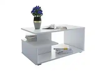 Furniturebox Marrs soffbord 91 cm med förvaring hyllor grå/vit erbjuda