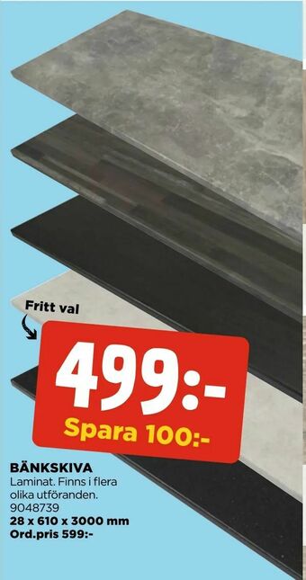Jem&Fix Bänkskiva erbjuda