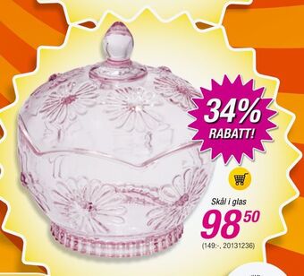 Guldfynd Skål i glas erbjuda