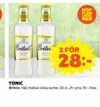 Coop Britvic Tonic erbjuda