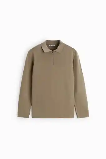 ZARA Knit polo shirt with zip erbjuda